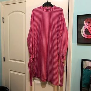 Pink and White Striped Dress